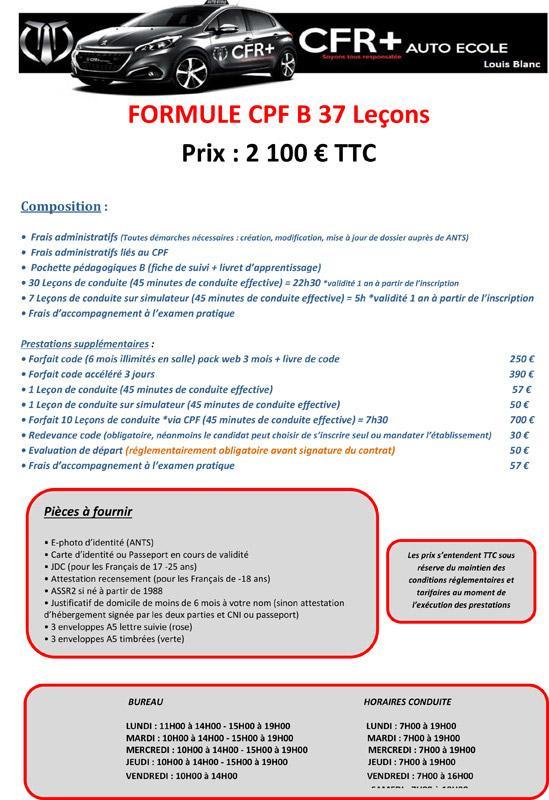 FORMULE CPF B 37 LEÇONS 27H45 L.B